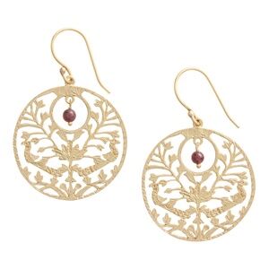 NWT Tribe Amrapali x World Market 14k Gold Crystal Round Disc Earring